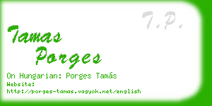 tamas porges business card
